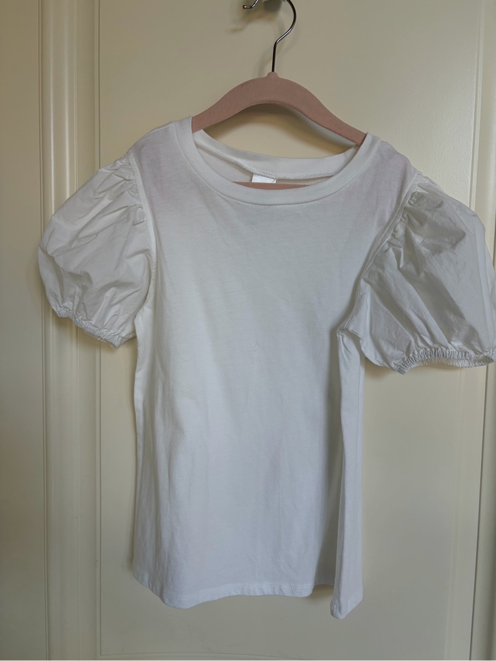 Girls White Puff Sleeve Top Size 8/10 Medium